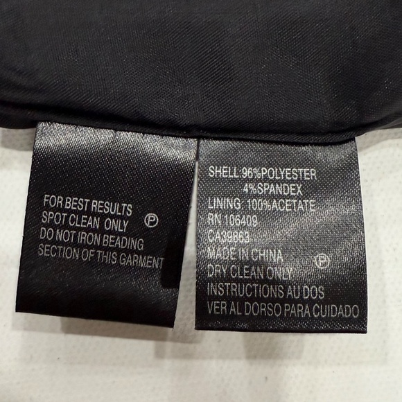 Tahari by Arthur Levine Jeweled Neckline Black Dress. Size 12 Petite. - Picture 7 of 7